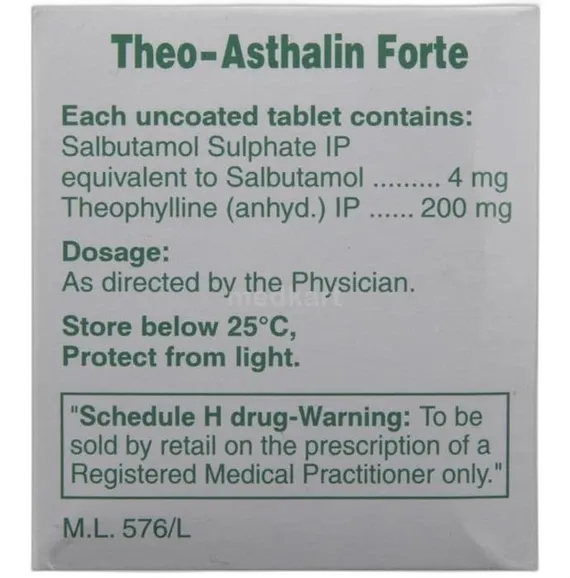theo asthalin forte tablet 20's